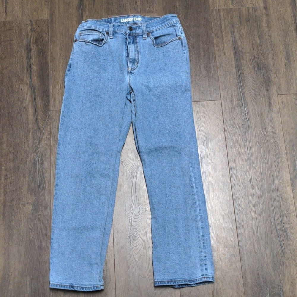 Lands' End High Rise Stove‎ Pipe Ankle Jean size 8